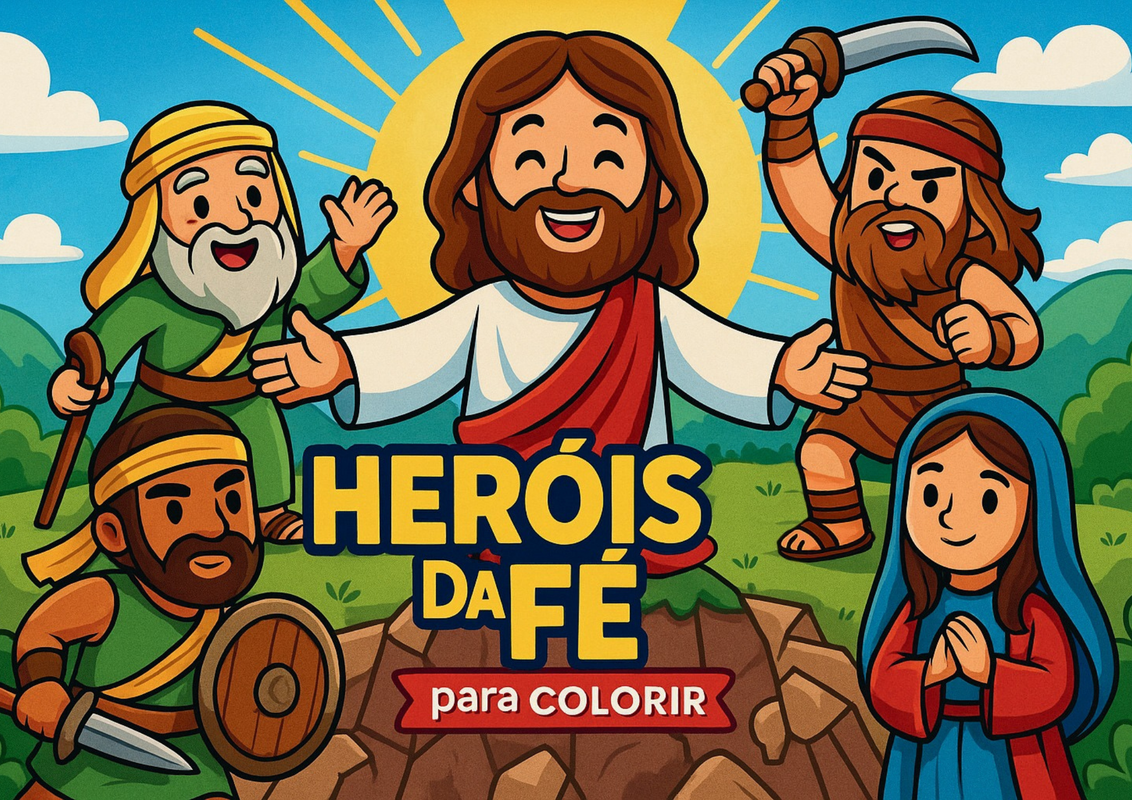 Livro de Colorir Cristão - Heróis da Fé