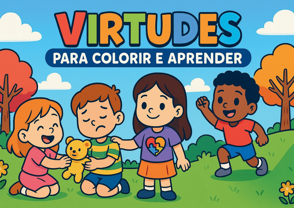 Livro de Colorir Cristão - Virtudes